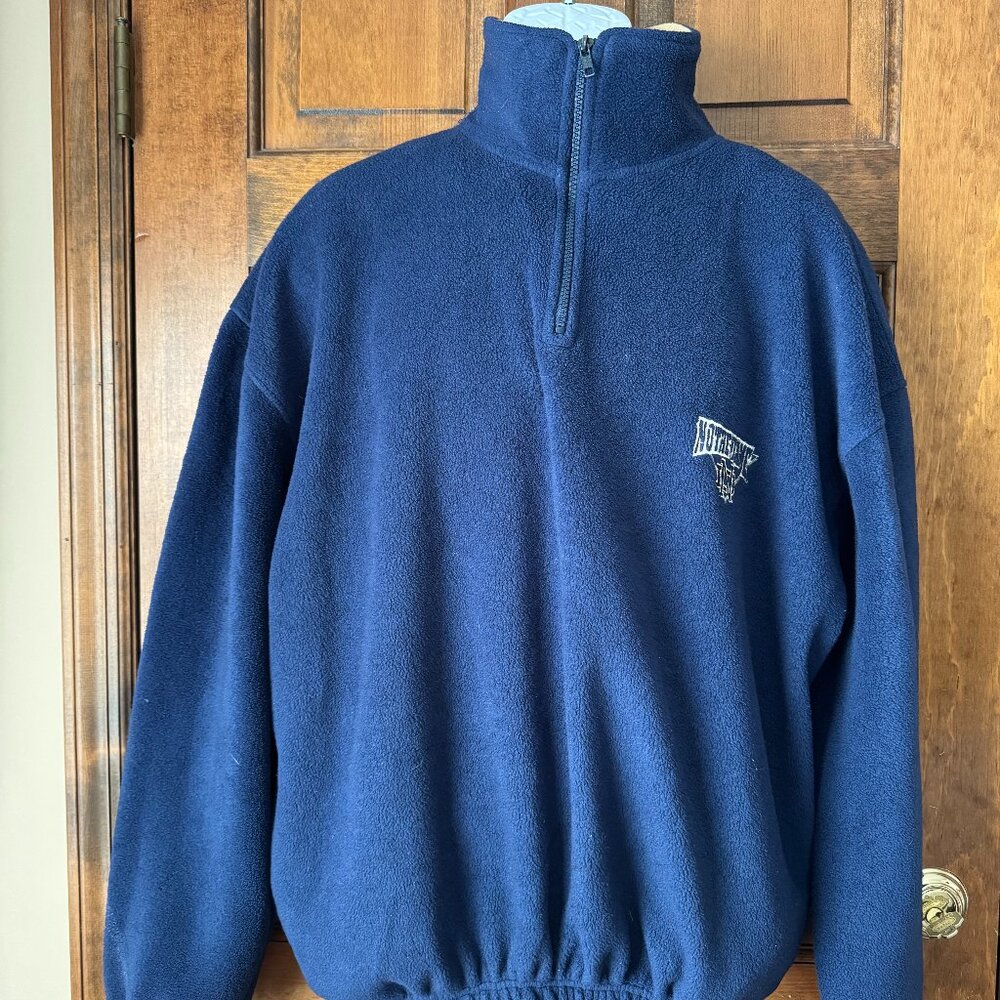Active Notre Dame Navy Blue/Tan Quarter Zip Fleece Large